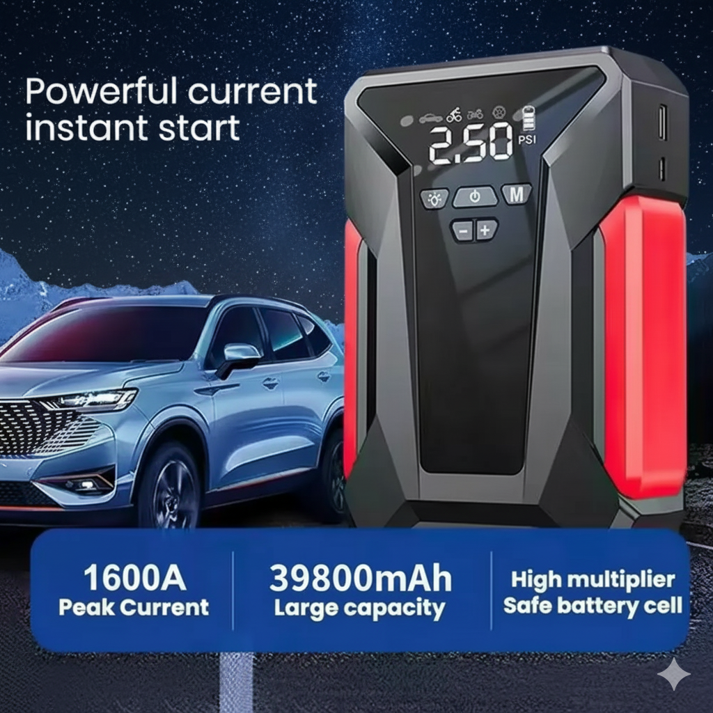 12V Elite 4-in-1 Jump Starter & Air Compressor System | 39800mAh Capacity