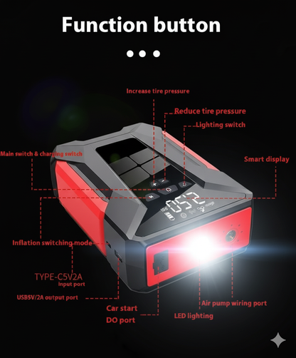 12V Elite 4-in-1 Jump Starter & Air Compressor System | 39800mAh Capacity